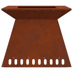 vidaXL Brasero Rouillé 60 x 60 x 50 cm Acier patiné