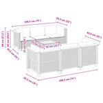 vidaXL Salon de jardin avec coussins 7 Pièces gris résine tressée