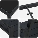 vidaXL Ensemble de salle à manger pour jardin 7 Pièces Noir
