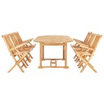 vidaXL Ensemble à manger d'extérieur 7Pièces 150-200x100x75cm Teck massif
