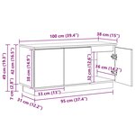 vidaXL Meuble TV avec LED Bois Ancien 100 x 38 x 49 cm