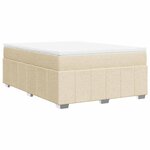 vidaXL Sommier à lattes de lit avec matelas Crème 140x190 cm Tissu