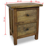 vidaXL Table de chevet Bois de récupération massif 40x30x51 cm