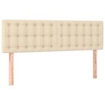 vidaXL Sommier à lattes de lit avec matelas LED Crème 140x200 cm Tissu