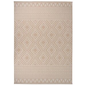 vidaXL Tapis à tissage plat d'extérieur 140x200 cm Rayures brunes
