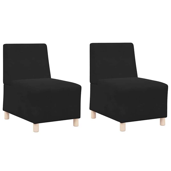 vidaXL Unité de Sofa Modulaire Sans Accoudoirs 2 Pièces Noir
