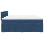 vidaXL Sommier à lattes de lit avec matelas Bleu 200x200 cm Tissu