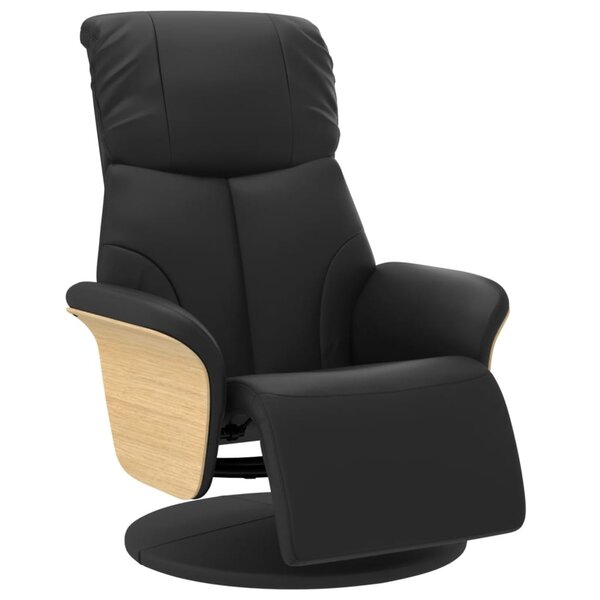 vidaXL Fauteuil inclinable avec repose-pieds noir similicuir