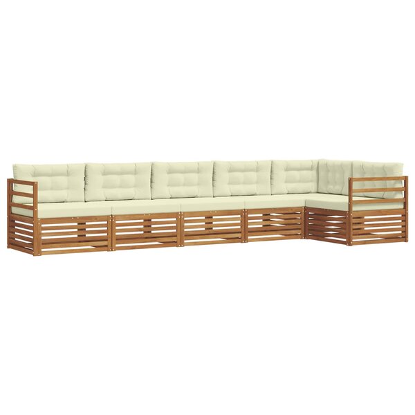 vidaXL Ensemble de canapés d'extérieur 6 pc Naturel et Crème