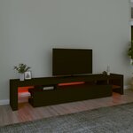 vidaXL Meuble TV avec lumières LED Noir 215x36 5x40 cm
