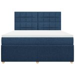 vidaXL Sommier à lattes de lit avec matelas Bleu 180x200 cm Tissu