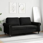 vidaXL Canapé à 2 places Noir 140 cm Velours