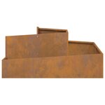 vidaXL Cache-pot de jardin Marron 100 x 100 x 50 cm Acier Corten