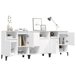 vidaXL Buffets 3 Pièces blanc 60x35x70 cm bois d'ingénierie
