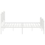 vidaXL Cadre de lit métal avec tête de lit/pied de lit blanc 180x200cm