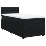 vidaXL Sommier à lattes de lit et matelas Noir 80x200 cm Velours