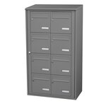 Bloc collectif Leabox  2x4  grade 3  simple face  Extérieur  fixation murale  Gris poussière RAL 7037 finition brillante