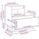vidaXL Cabinet de chevet avec tiroir 2 Pièces Marron cire 60 x 34 x 51 cm
