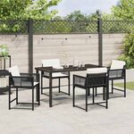 vidaXL Ensemble de salle à manger pour jardin 5 Pièces Noir polyrotin