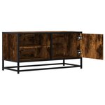 vidaXL Meuble TV chêne fumé 80x34 5x40 cm bois d'ingénierie et métal