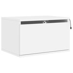 vidaXL Tables de chevet murales avec lumières LED 2 Pièces blanc