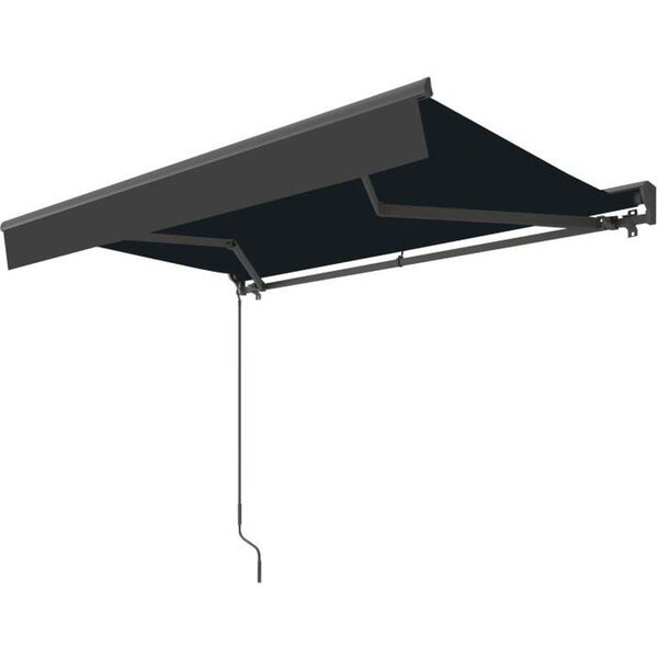 Store banne manuel semi coffre 2,90 x 2m en aluminium, structure grise anthracite, toile grise anthracite BEAURIVAGE