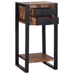 vidaXL Table d'appoint avec tiroir Multicolore Bois récupéré massif