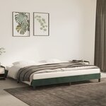 vidaXL Cadre de lit Vert foncé 200x200 cm Velours