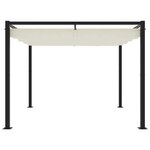 vidaXL Tonnelle de jardin avec toit rétractable crème 3x3 m acier