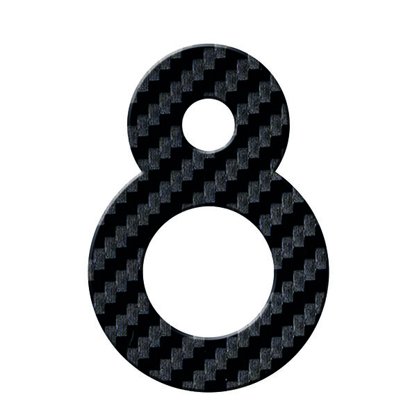 Numéro 8-Numéro adhésif pour boîtes aux lettres - Vinyle épais texturé, hauteur 50 mm - Carbone