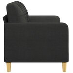 vidaXL Canapé à 2 places Noir 140 cm Tissu