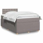 vidaXL Sommier à lattes de lit avec matelas taupe 120x190 cm tissu