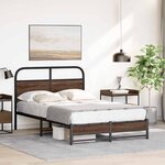 vidaXL Cadre de lit sans matelas 135x190 cm chêne marron