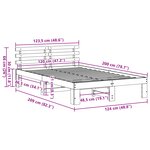 VidaXL Cadre de Lit en Bois de Pin Blanc Bois massif 120 x 200 cm Durable