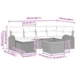 vidaXL Ensemble de canapé de jardin avec coussin 7 Pièces Noir Poly rotin
