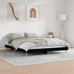 vidaXL Cadre de lit sans matelas noir 180x200 cm bois d'ingénierie