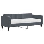 vidaXL Lit de jour avec matelas gris foncé 90x200 cm velours