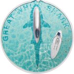 Pièce de monnaie 5 Dollars Palaos Grand requin blanc 2021 – Argent BE
