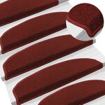 vidaXL Tapis d'escalier auto-adhésifs Semi-circulaire 15 Pièces Bordeaux