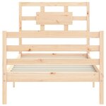 vidaXL Cadre de lit avec tête de lit 90x200 cm bois massif