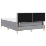 vidaXL Lit boxspring avec matelas Gris clair 160 x 200 cm tissu
