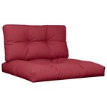 vidaXL Coussins de palette lot de 2 rouge bordeaux tissu