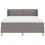 vidaXL Lit à Ressorts avec Matelas Taupe  140x200 cm  Tissu