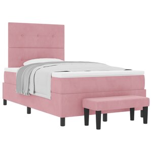 vidaXL Lit à ressorts avec tête de lit Rose 200 x 120 cm Velours