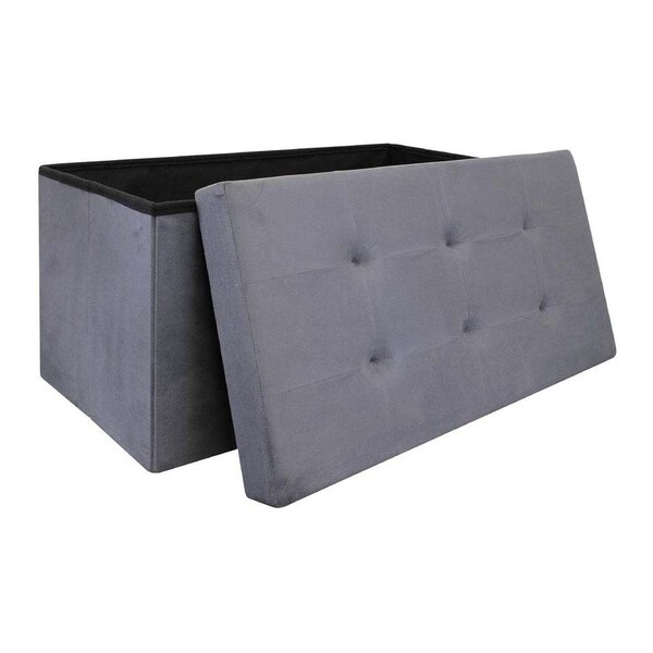 Banc coffre de rangement en suédine lina