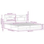 vidaXL Cadre de lit en métal sans matelas chêne fumé 183x213 cm