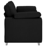 vidaXL Canapé avec coussin Noir 180 x 77 x 82 cm tissu