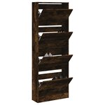 vidaXL Armoire à chaussures chêne fumé 60x21x163 5 cm bois ingénierie