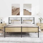 vidaXL Cadre de lit en métal sans matelas chêne sonoma 160x200 cm