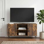 vidaXL Meuble TV Chêne fumé 102 x 34 5 x 50 cm Bois d'ingénierie